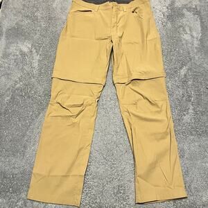 Eddie Bauer Pants Mens 38 x32 Convertible Tech Performance Hiking Tan Nylon
